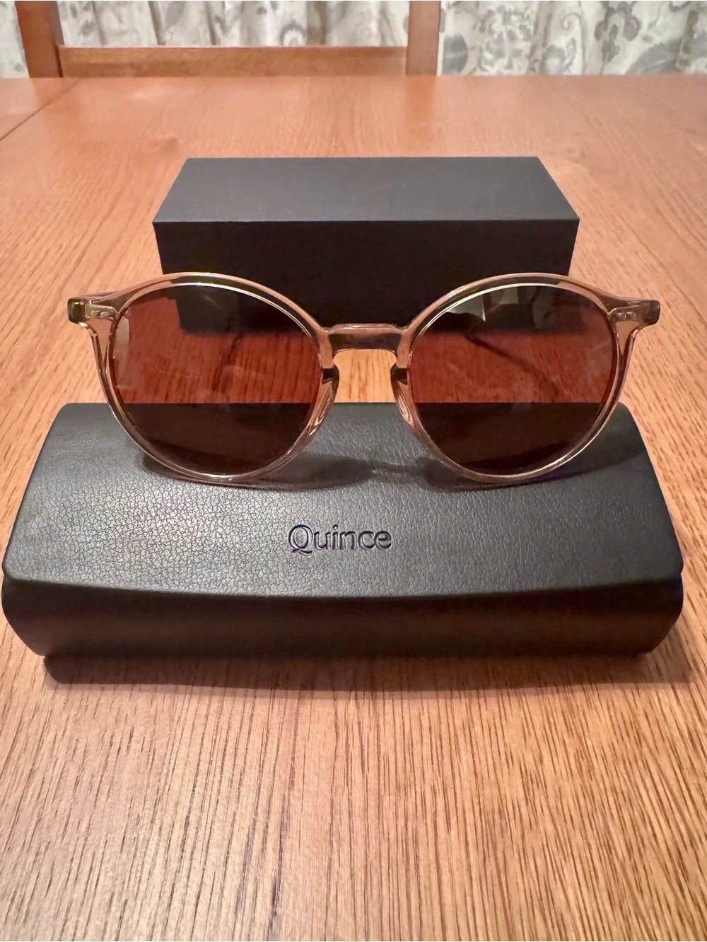 Quince Brixton Clear Taupe Sunglasses with Brown Lenses